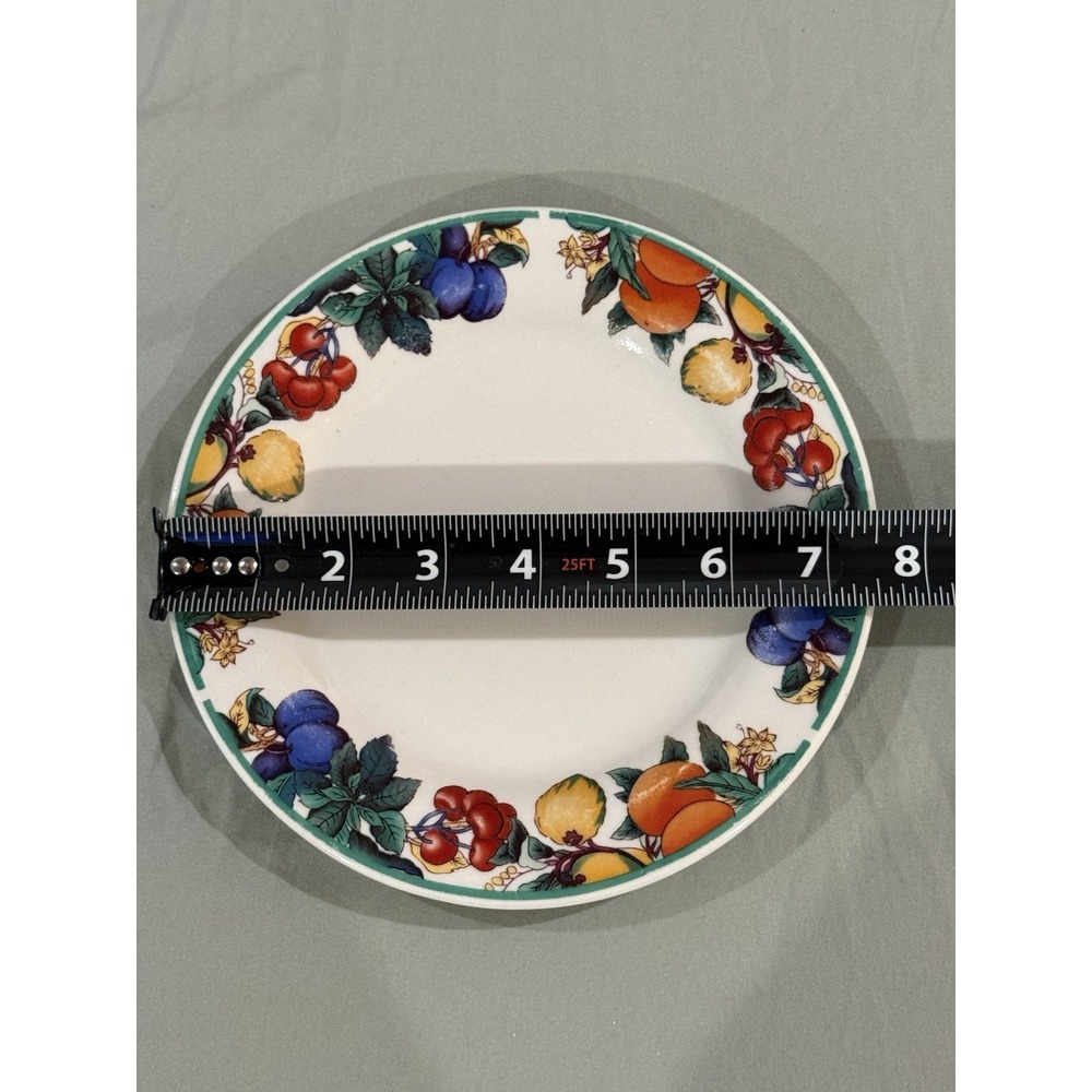 Maplehill Stoneware Harvest Fruit Set 2 Salad Plates 8" & 2 Saucers Vintage - Picture 5 of 7